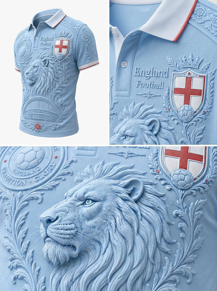 Retro England Football Fan Art Print Casual Jersey