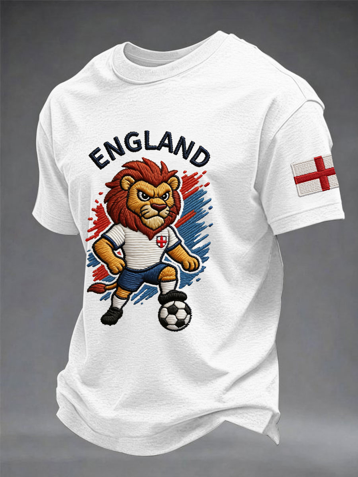 Men's UK Football Lover England Printed imitation cotton short-sleeved T-shirt