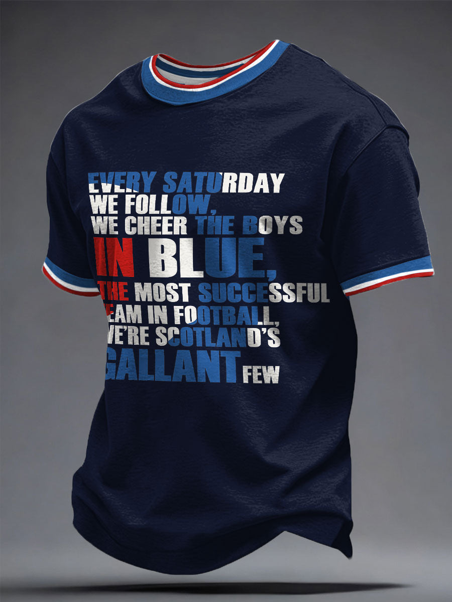 Men's Scotland Football Saturday Lover Printed T-shirt